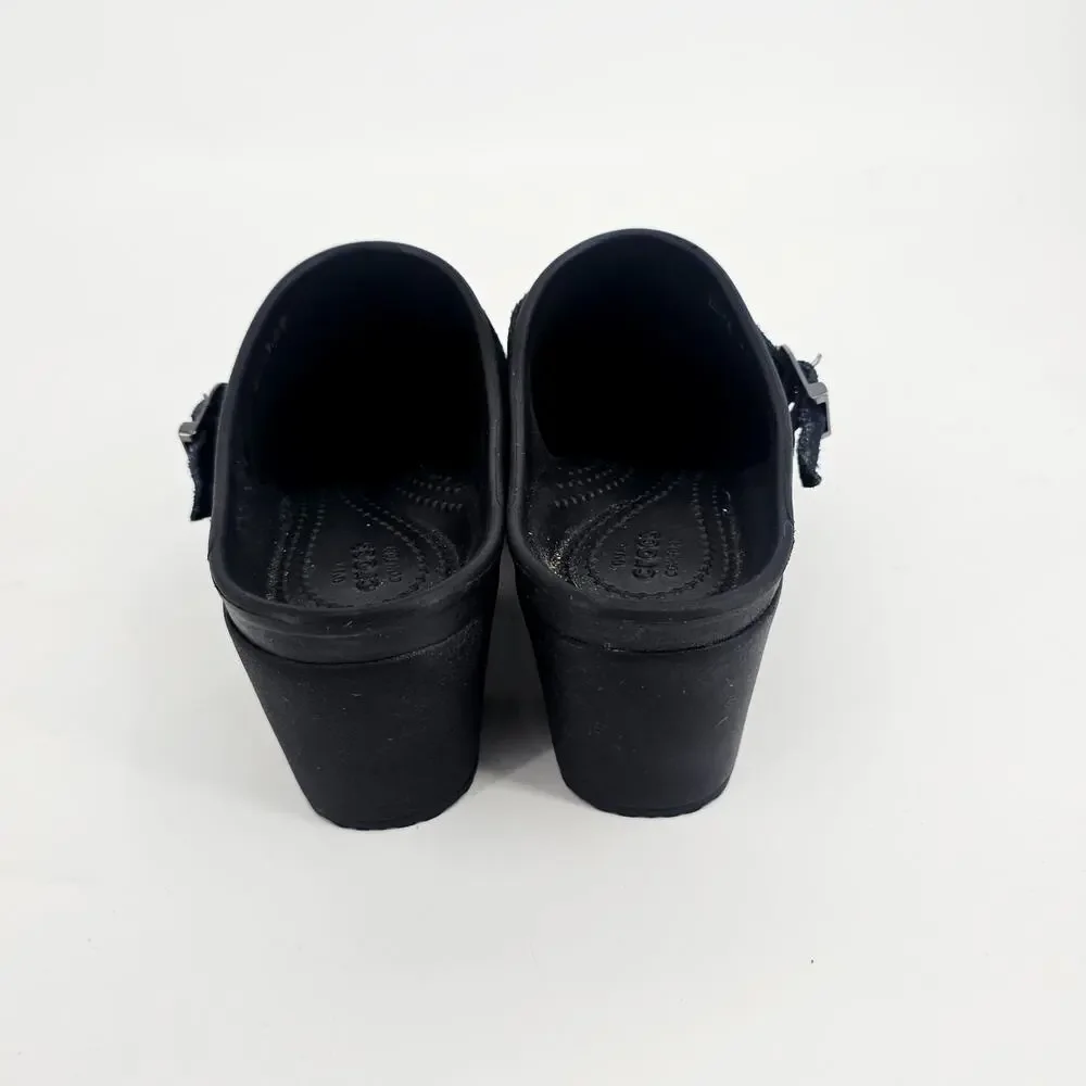 Crocs Sarah Clogs Shoes Womens Size 8 Black Mules Slip-On Dual Comfort Nurse - Picture 4 of 8